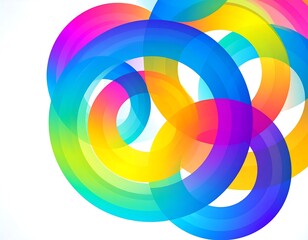 Fototapeta premium Colorful Rings Abstract Design on White Background.