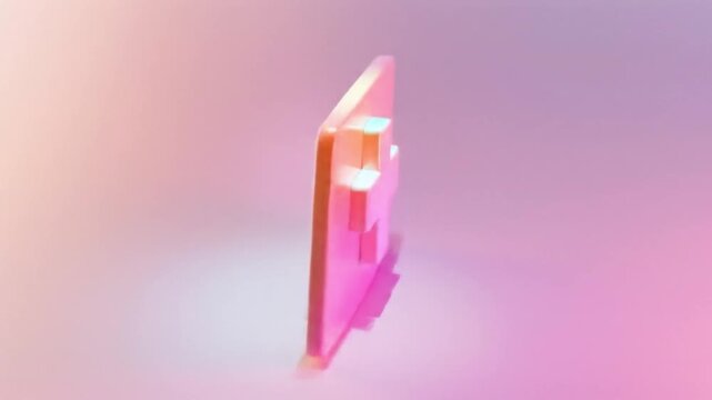 3d Isometric Pastel Gradient icon folder Videos