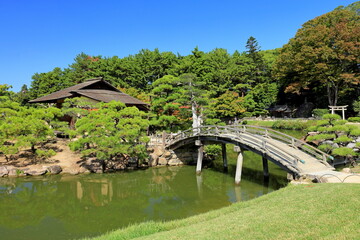 Fototapeta premium Okayama Korakuen, a restored 18th century gardens in Kita Ward, Okayama, Japan