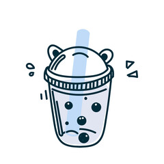 hand drawn doodle bubble tea drink illustration