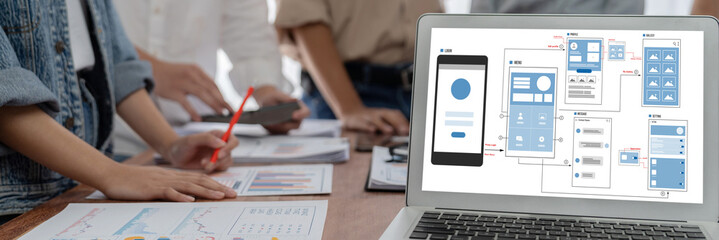 UX UI design process for brisk mobile application and website . Creative prototype of wireframe for professional app developer .