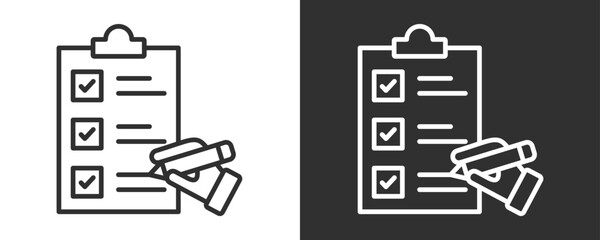 Test Icon Set Vector Collection Isolated In Black And White