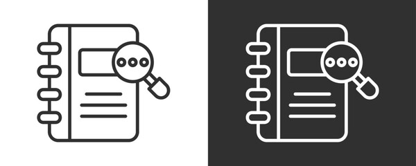 Searching Icon Set Vector Collection Isolated In Black And White