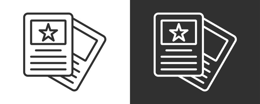 Flash Card Icon Set Vector Collection Isolated In Black And White