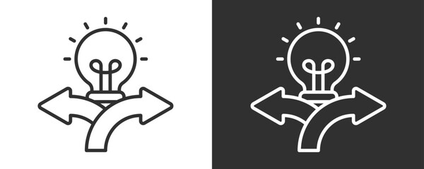 Decision Icon Set Vector Collection Isolated In Black And White