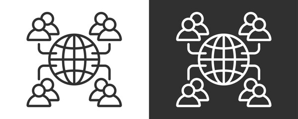 Networking Icon Set Vector Collection Isolated In Black And White