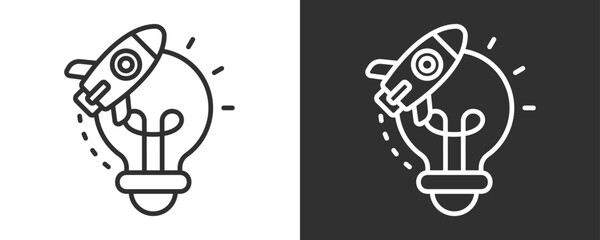 Idea Icon Set Vector Collection Isolated In Black And White