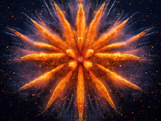 A Celebration of Color with Holi Powders Bursting Like Fireworks