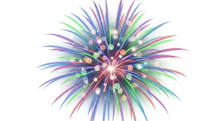 Colorful Firework Explosion Brightly Blooming in Night Sky for Celebration