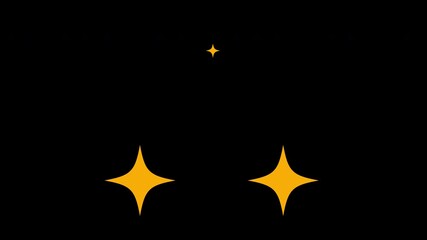 Golden pixelated text announces FINAL SCORE on a black screen with three shimmering stars. 4K video animation for video game with a simple retro style. - Powered by Adobe
