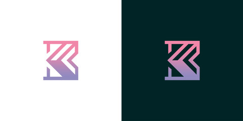 Elegant Geometric Logo Design Modern Monogram with Gradient Color in Versatile Backgrounds