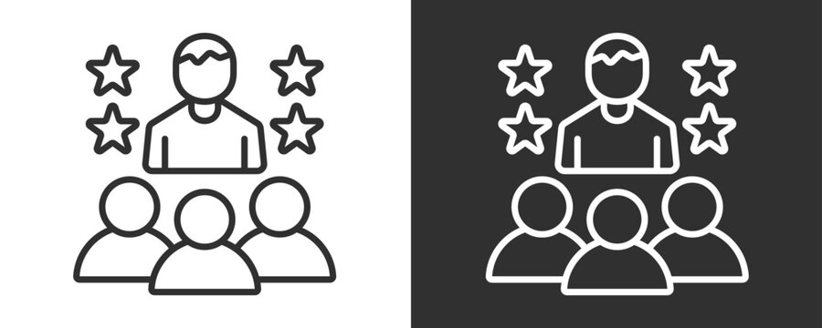 Role Model Icon Set Vector Collection Isolated In Black And White