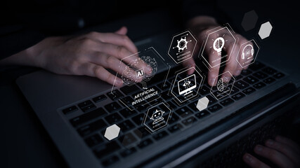 AI learning system involves deep learning, supervised machine learning, and natural language processing. AI learning diagram shows how AI advances learn in automation and data processing. Spline