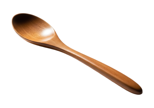 Wooden spoon isolated on transparent background