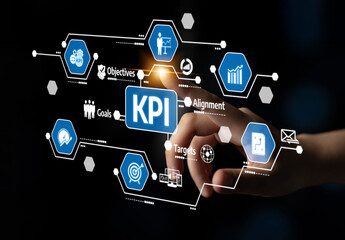 Visual representation of business KPIs illustrating goals, objectives, and alignment, showcasing modern strategies to enhance team performance and productivity. Tessel