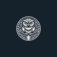 Obraz premium Tree owl logo template vector illustration design