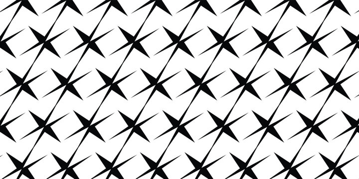 Fototapeta A seamless geometric background featuring repeating black star shapes arranged in a grid, creating a bold and modern abstract backdrop.