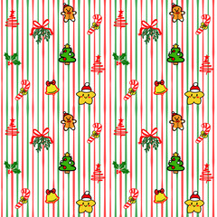 Christmas seamless vector pattern illustration with cute lines. Perfect for Christmas, decoration background, wrapping paper.