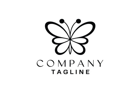 butterfly line logo icon design template in clean minimalist vector form suitable for spa branding holistic healing services Eco friendly businesses fashion labels creative studio identities.