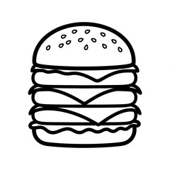 Big burger with cheese and sesame seeds for fast food restaurant menu
