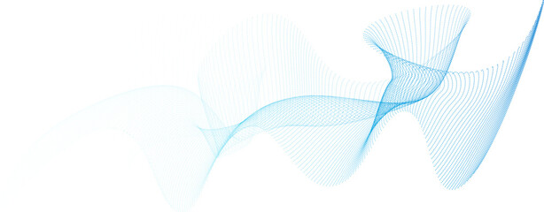 Futuristic Blue Particle Dot Wave Flow Isolated on Transparent Background. 