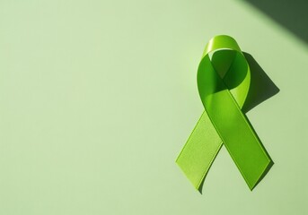 Vibrant lime green awareness ribbon symbolizing support and health causes