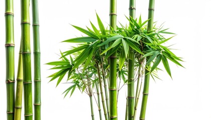 Fototapeta premium Bamboo canes and leaves in an Asian forest