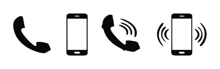 Ringing phone icon set
