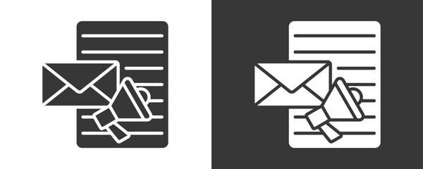 Email Marketing Icon Set Vector Collection Isolated In Black And White