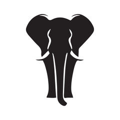 black silhouette of an elephant