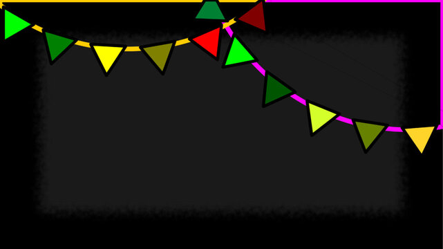 Dark festive party banner garland frame template for brutal celebration.