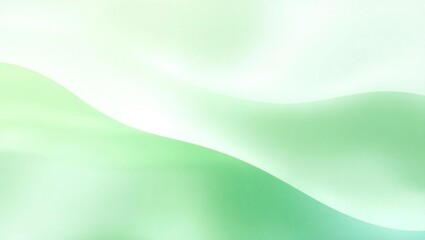 Soft green and white gradient abstract background with gentle waves