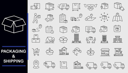 packaging and shipping icons