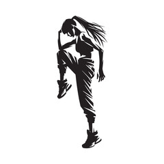 vector silhouette of a sports woman