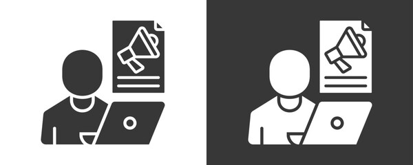 Freelancer Icon Set Vector Collection Isolated In Black And White