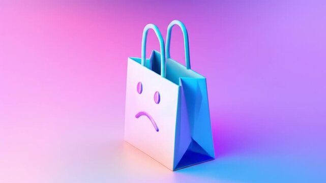 3d Isometric Pastel gradient icon shopping bag Videos