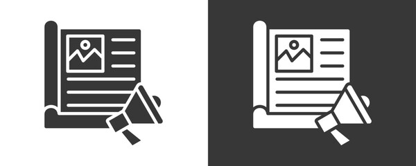 Magazine Icon Set Vector Collection Isolated In Black And White