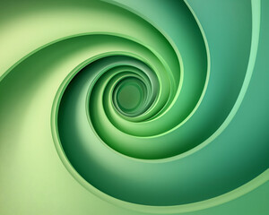 Swirling Green Patterns in Abstract Design with Smooth Curves