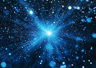 Obraz premium Stunning Cosmic Explosion of Blue and White Particles in Space