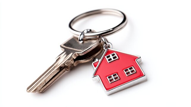 A key with a house charm attached to it - Powered by Adobe