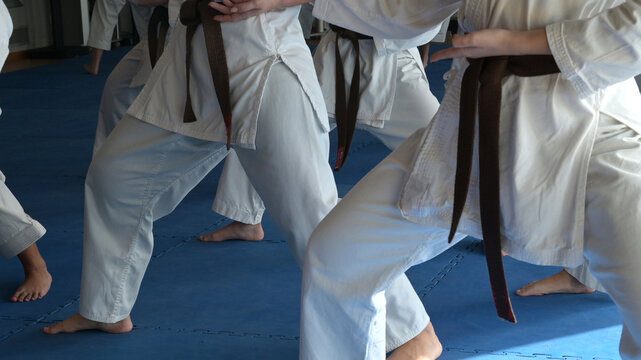 giovani karateki sul tatami per una lezione