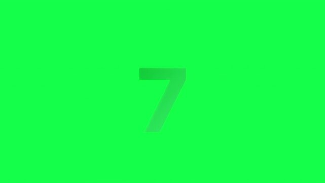 top ten countdown, green screen numbers from 10 to 1, and fly forward