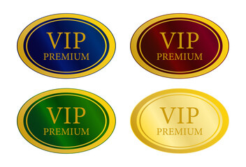 Obraz premium 楕円形金フレームで構成したVIP PREMIUMオーバルバッジセット