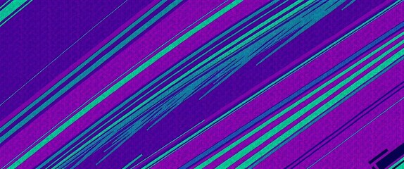 Abstract diagonal stripes in vibrant purple and teal colors