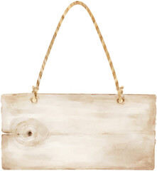 Watercolor Hanging Wooden Sign Clipart