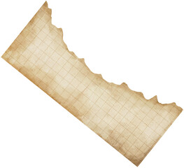 Watercolor Vintage Grid Paper with Torn Edges
