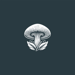 Mushroom logo style icon design template vector illustration