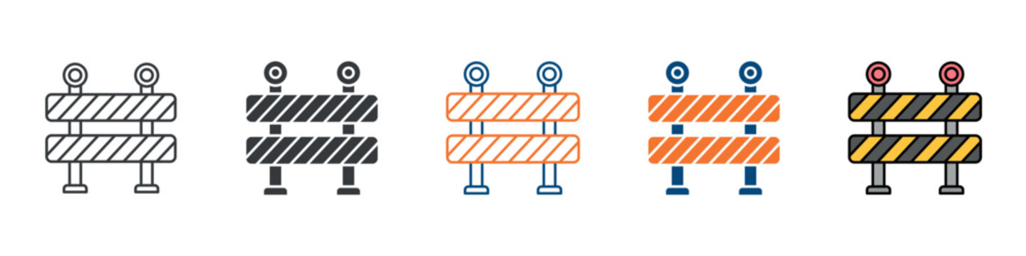 Barrier Icon Set Multiple Style Collection 