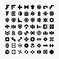 Unique geometric icon set for modern design projects and branding needs