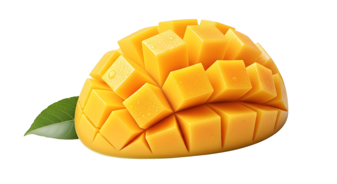 fresh mango and papaya isolated on a clean white background